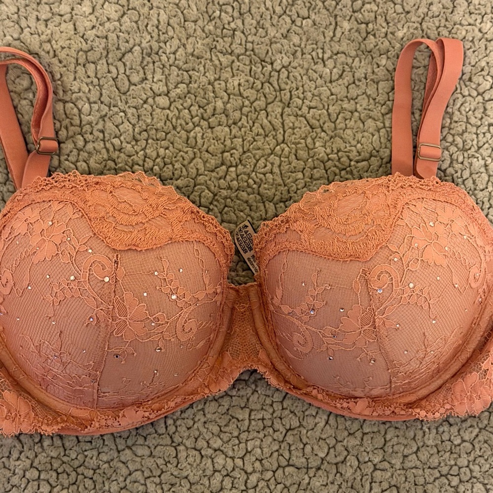 Victoria's Secret Lace Push-Up Bra Set - Pink -Mauve & Teal with Black Lace - Picture 2 of 7